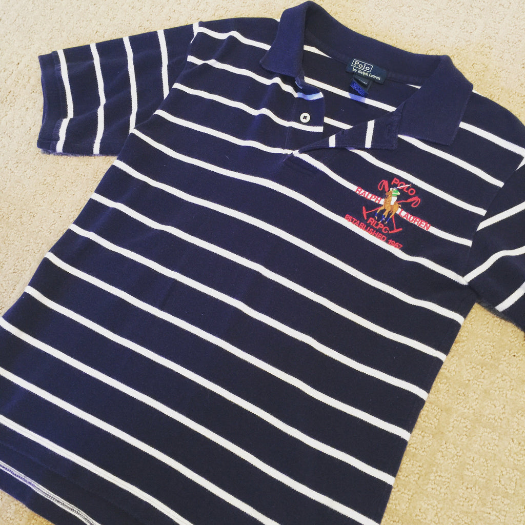 Ralph Lauren Polo- navy and white stripe